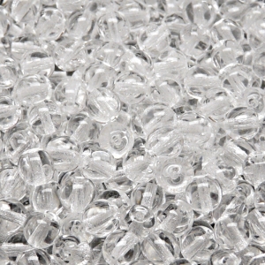 100ks České skleněné mačkané korálky kulička 6mm čirá