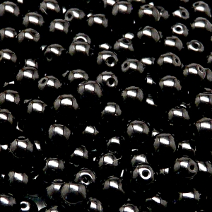 100ks České skleněné mačkané korálky kulička 6mm černá