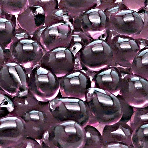10ks České skleněné mačkané korálky kapky 10x14mm světlý ametyst